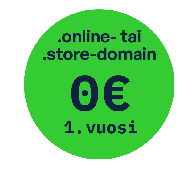 online- tai store-domain 0 €